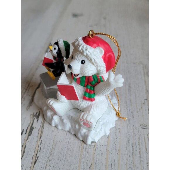 Santa's best let's sing cherry chorus ornament Xmas polar bear penguin - Picture 2 of 6